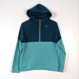 Reebok Blue Aqua Colorblock 1/4 Zip Pullover Sweatshirt Women's Medium